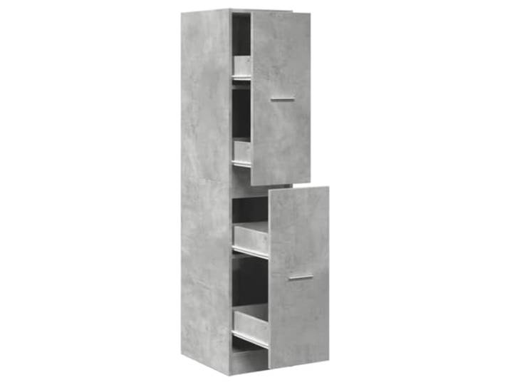 Favemtsl Apothekerschrank Betongrau 30x41x144,5 cm Holzwerkstoff Schmaler Auszugschrank mit 4 Schubladen für Küche, Wohnzimmer oder Büro. Metallschienen sorgen für müheloses Öffnen.