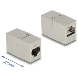 DELOCK Adapter RJ45 Buchse zu RJ45 Buchse Cat.6A Metall