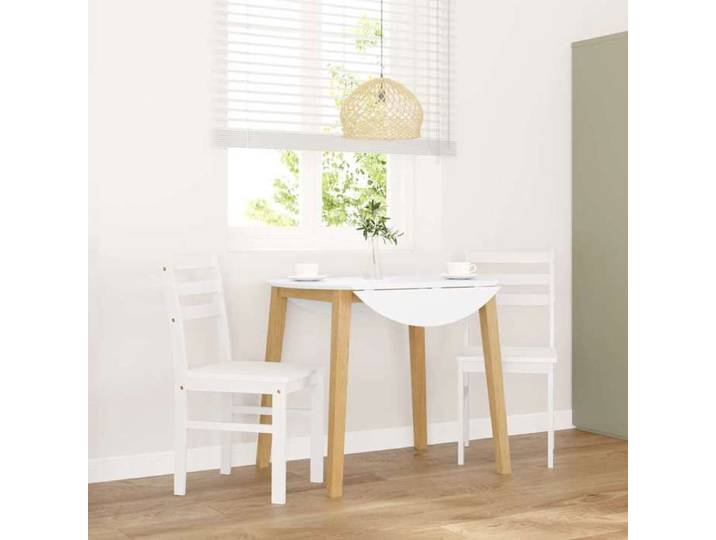Chaises à manger 2 pcs blanc bois massif caoutchouc chaise à dîner chaise chaise de salon chaises à dîner chaise 4102423