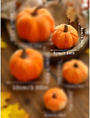 Inspire Select Luxury Velvet Pumpkin Decor Plush Autumn Harvest Accent For Fall, Halloween & Thanksgiving tk357 bs3009