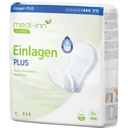 Medi-Inn Inkontinenz-Einlagen PLUS, 3 Tropfen, Unisex-Passform, weiß 6 x 28 = 168 Stück