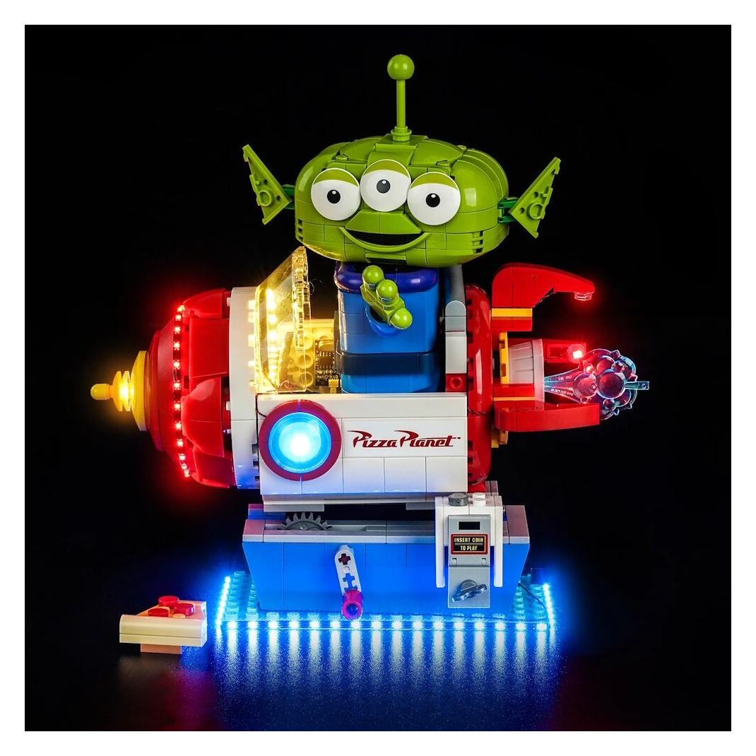 BrickBling LED Beleuchtungs-Set für LEGO 43307 Alien mit Pizza Planet Raketenfahrt mit Fernbedieung (GC1443)