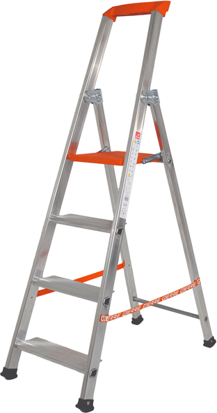 Gierre Stabila AL710DS - 4 marches, 1.47 m - Échelle en aluminium avec tréteau