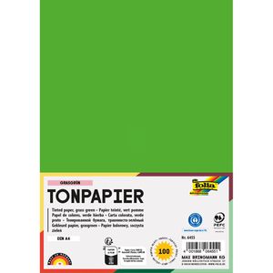 Folia Tonpapier 6455, A4, grasgrün, 130g/m², 100 Blatt