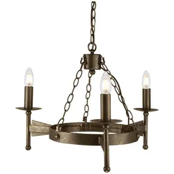 Elstead Lighting, Kronleuchter, Cromwell Kronleuchter E14 3-fach Alte Bronze, Made in UK (60 cm)