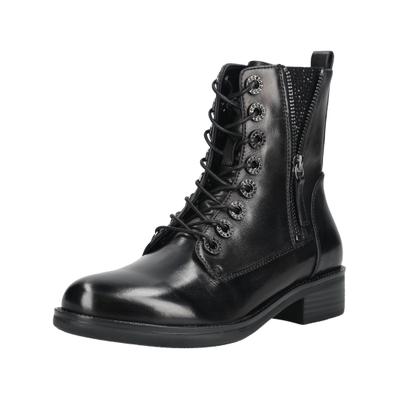 Schnürstiefelette REGARDE LE CIEL "Regarde Le Ciel Stiefelette Leder", Damen, Gr. 39, schwarz, Leder, Schuhe Schnürstiefelette