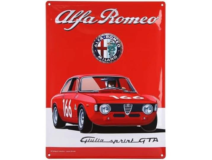 Metalen bord reliëf 30x20 cm Alfa Romeo Alfa Romeo Giulia GTA Officieel gelicentieerd product en/of exclusief design