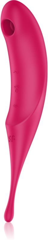 Satisfyer TWIRLING PRO vibromasseur muni d’un stimulateur clitoridien Red 19,9 cm