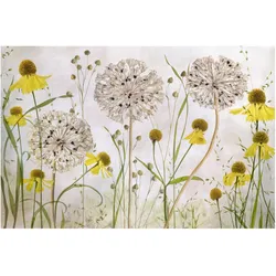 FOTOTAPETE Allium und Helenium Illustration 288/190 cm