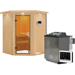 Karibu Sauna Larin 9kWBioofen Steuergerät inkl.Dachkranz