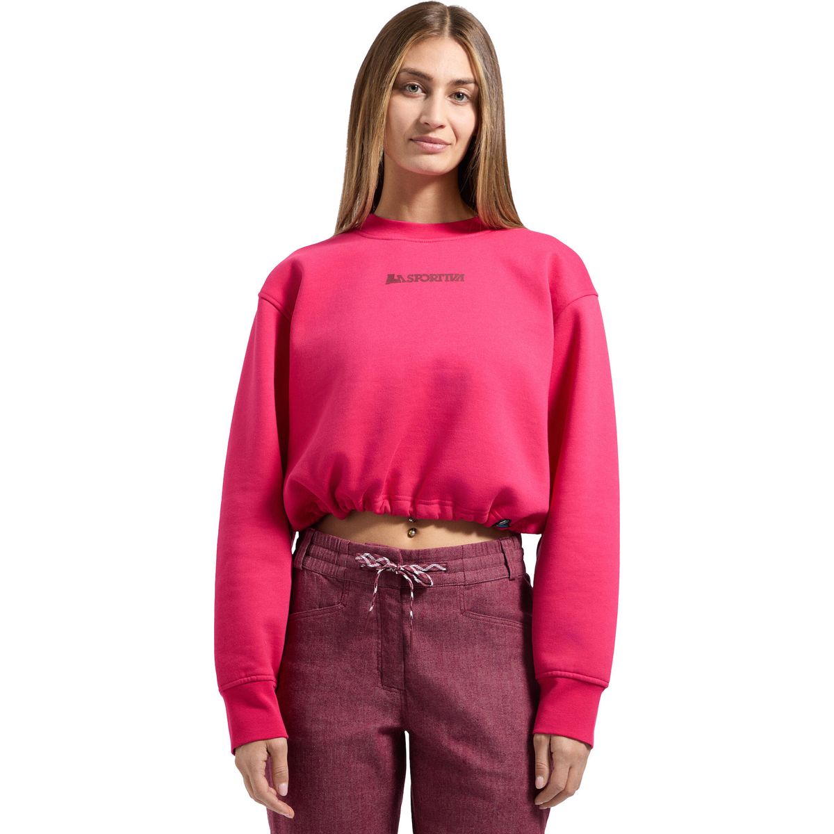 La Sportiva Heritage Logo Crop Sweater Women azalea/redwood (P19R25) S ZACW049P19R25S