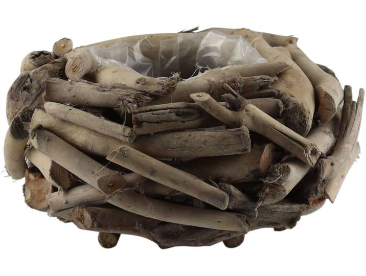 Dekokranz AM DESIGN Kranztopf aus naturbelassenem Holz , beige (natur), H:10cm Ø:30cm, Holzwerkstoff, Dekokränze, Dekokranz, perfekt als dekoratives Pflanzgefäß oder für saisonale Arrangements