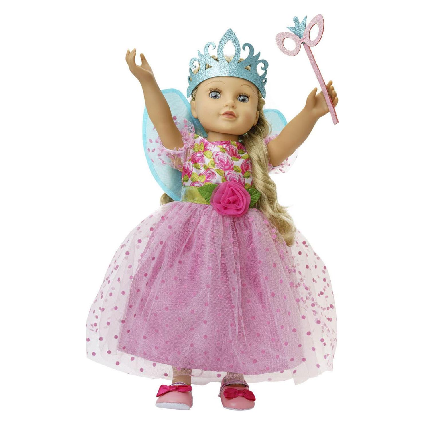 Heless Puppenkleid "Prinzessin Lillifee" mit Glitzerkrone und Augenmaske, 3-teilig, Gr. 28-35 cm (1440)