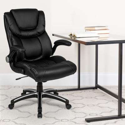 Flash Furniture High Back LeatherSoft Executive Swivel Chair with Double Layered Headrest