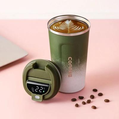 Uplifted Finds Smart Stainless Steel Tumbler With Temperature Display gradient Green 380 Ml