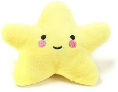 Inspired Finds StarBounce Plush Squeaky Pentagram Pet Toy yellow