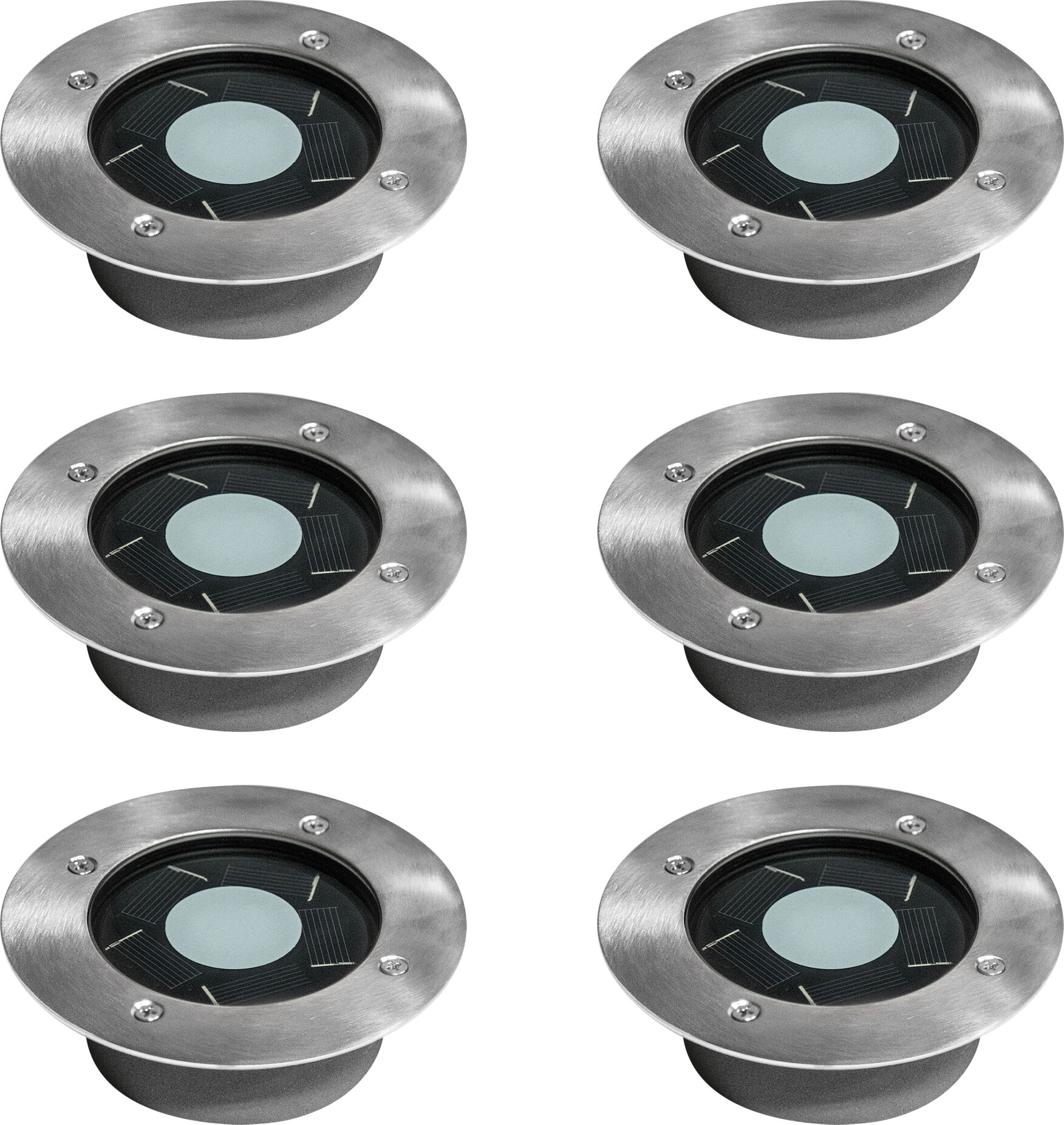 KS Verlichting Set 6 Stuks Puck Grondspot Solar LED