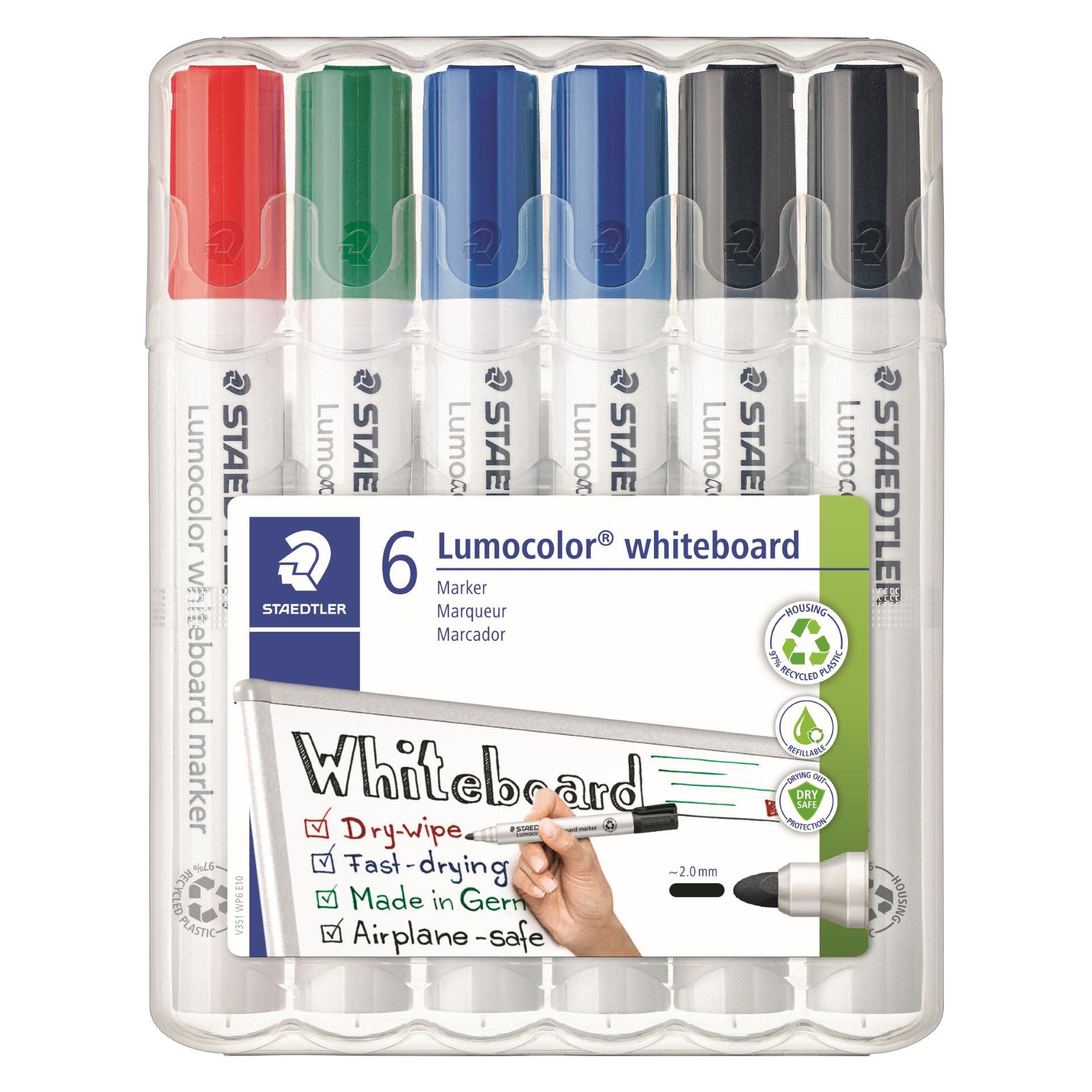 Staedtler 6 351 WP6 X Whiteboard-Marker farbsortiert 2,0 mm (6x) (351 WP6 X)