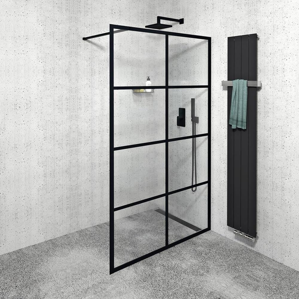Gelco CURE BLACK douchecabine met helder glas, Breedte: 120 cm