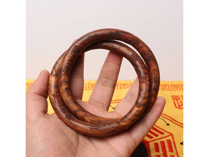 Bois de Jujube Lightning Strike, bague Qiankun, bague Yin et Yang, bague en diamant, outil magique, ornement de gravure