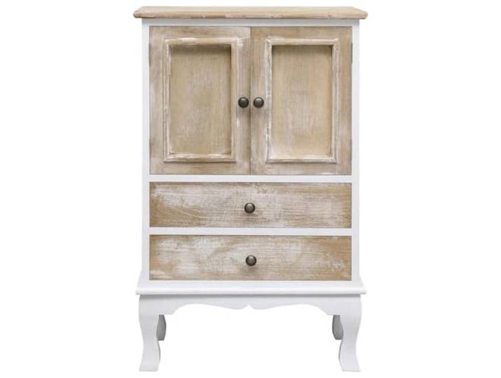 GKMBCVDFR Schubladenkommode Weiß 50x30x80 cm Holz 2 Schubladen, 2 Türen, Paulownia- und Pappelholz, MDF-Platte, Robust, Modernes Design