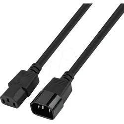 TTL 7100-1,0-UF - Netzkabelverlängerung, UltraFlex, C13 auf C14, 1 m, schwarz