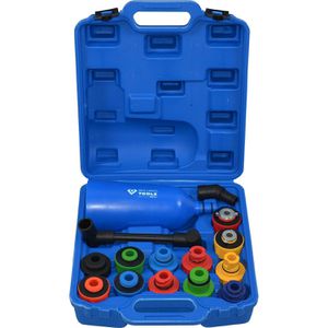 Brilliant-Tools Trichter BT711110, blau, 15-teiliges Set, Ø 12 cm, aus Kunststoff, mit drehbarem Winkelarm