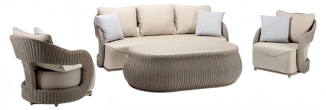 Outdoor Rattanmöbel Gartenmöbel Sitzgarnitur Terrassenmöbel Balkonmöbel 4tlg.