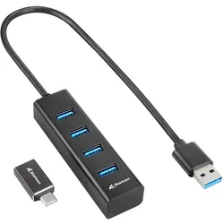 Sharkoon 4044951037582 Schnittstellen-Hub USB 3.2 Gen 1 (3.1 Gen 1) Type-C 5000 Mbit/s Schwarz