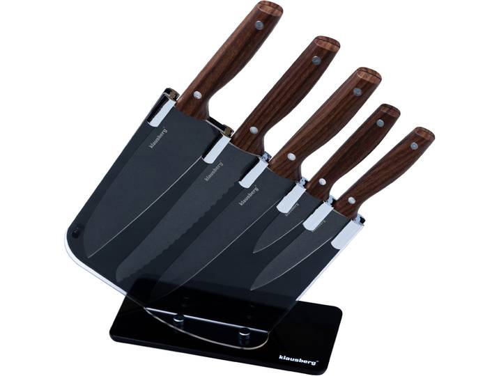 Design Küchenmesser-Set mit Messerblock, 5-teilig