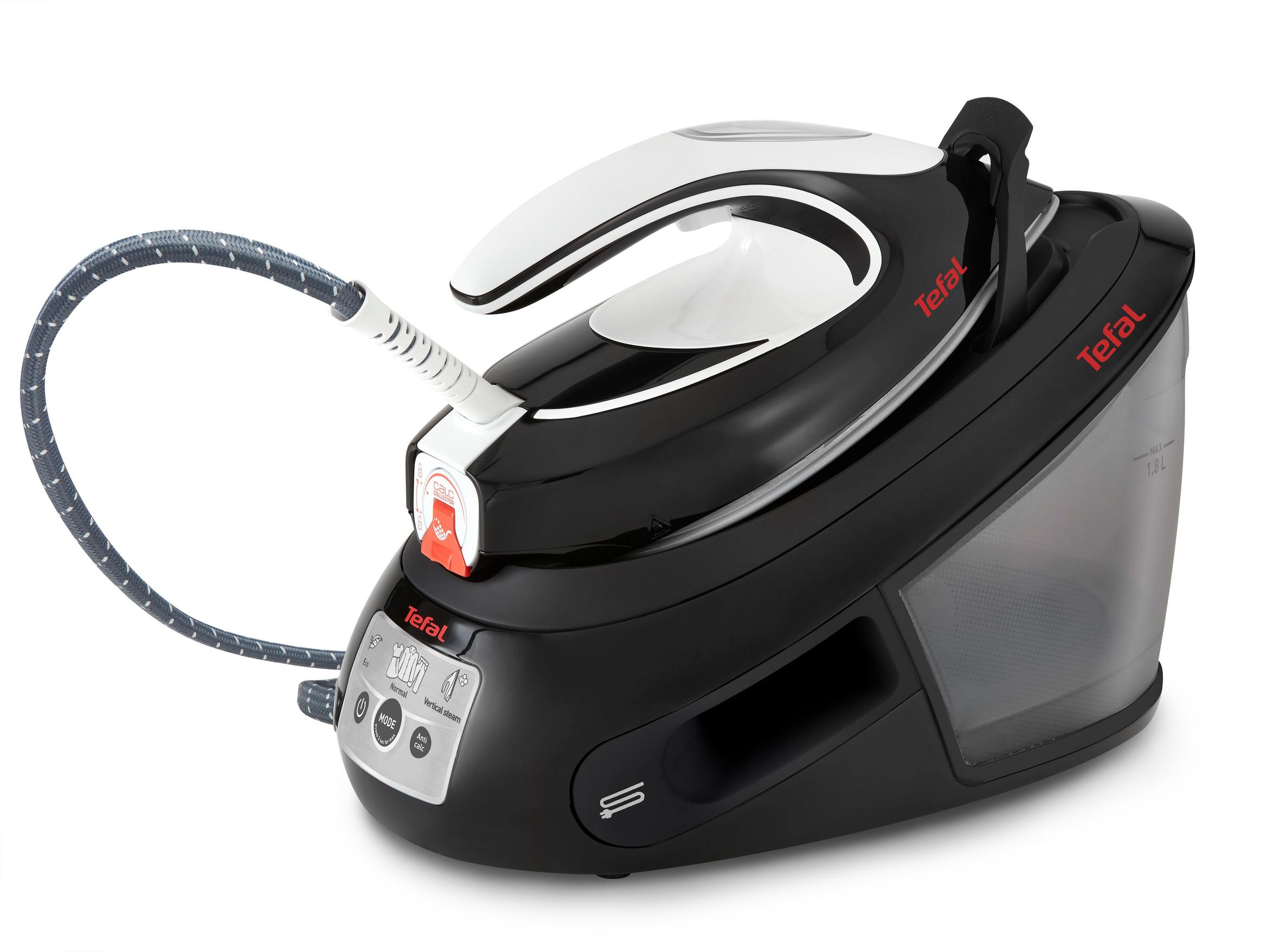 Tefal Express Anti-Calc SV8055, 2800 W, 450 g/min, 6,5 bar, 1,8 l, 120 g/min, Schwarz, Weiß