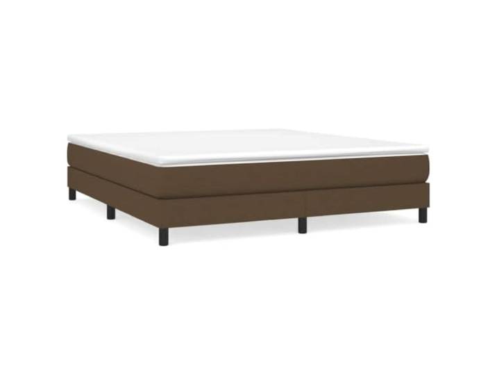 PUGYNBK Boxspringbett, 180 x 200 cm, dunkelbrauner Stoff Gefederte Federn, mittlere Härte, Holzlatten, atmungsaktiver Schutz