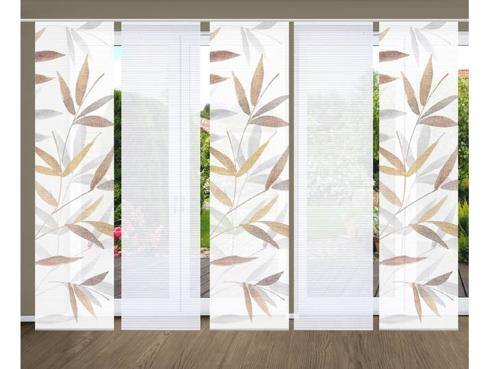 Schiebegardine HOME IN GREEN RANDOW Gr. 1, bunt, B:60cm H:245cm, Polyester, Gardinen, Schiebegardine, SET DIGITALDRUCK,BAMBUSOPTIK RECYCELT