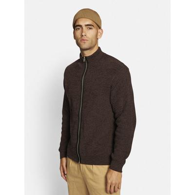 Rundhalspullover REDEFINED REBEL "Redefined Rebel Knit RRGunnar Knit", Herren, Gr. M, braun (chocolate braun), Strick, 85% Baumwolle 15% Polyester, lang, Rundhals, Pullover Rundhalspullover