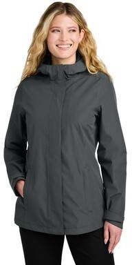 Port Authority L714 Women's C-FREE Rain Jacket in Grey Steel size XXL   Polyester