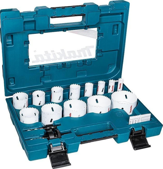 Makita hole saw set - for wood plastic aluminium steel - 16 pieces