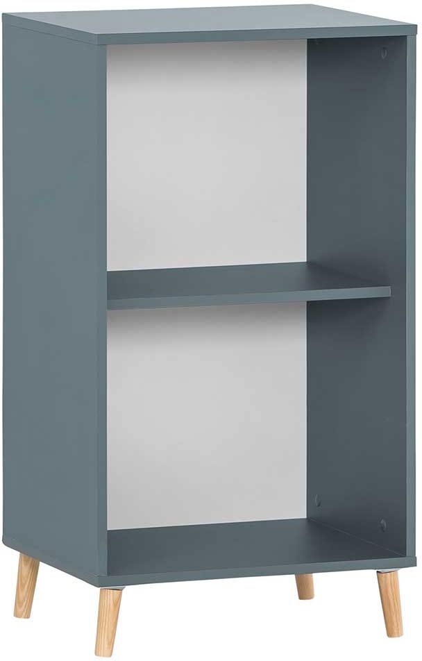 Pharao24.de Aktenregal modern in Petrol und Eichefarben 93 cm hoch