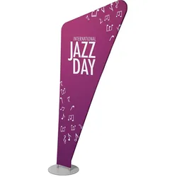 Zipper-Wall Banner TRIANGLE 255 cm Stecksystem Alu, Zipper Banner Triangle, günstiger Nachdruck