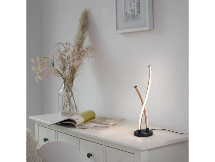 Paul Neuhaus LED Tischlampe Polina, dimmbar, messing / gold, für Wohn- / Esszimmer, Metall, Modern
