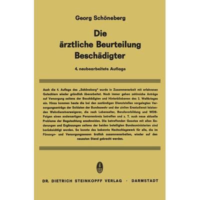 Die Ärztliche Beurteilung Beschädigter, Taschenbuch von , Steinkopff, 978-3-642-86213-7