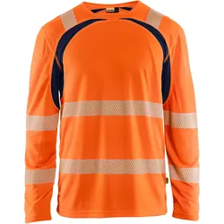Warnschutz UV Langarmshirt "3599" - L - orange/marine
