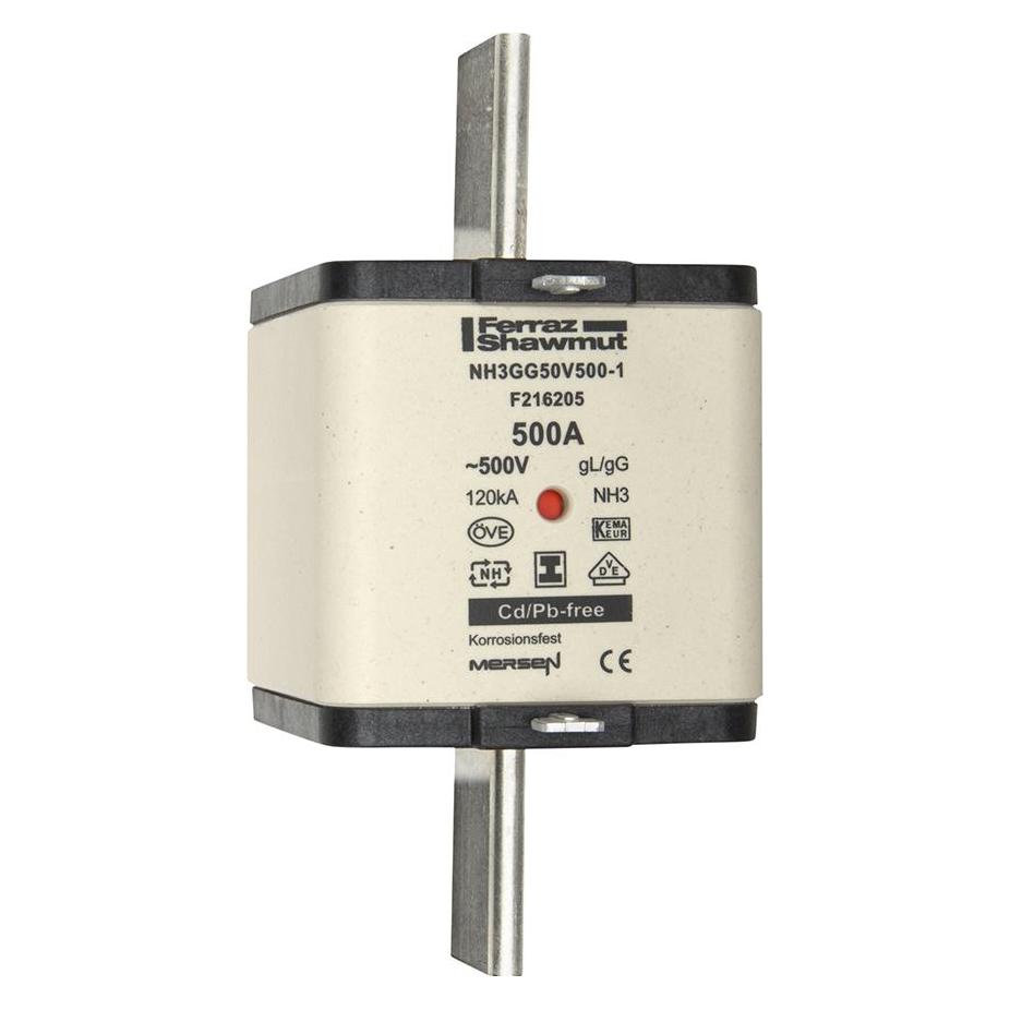 Lindner LIN 1F387. NH-Sicherungseinsatz Gr 3 500A 43W 500VAC 440VDC (500 A) (F216205)