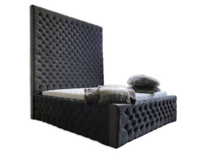 Xlmoebel Polsterbett Doppelbett im Polster-Design Schwarz mit hochwertiger Verarbeitung (Bett), Hergestellt in Europa