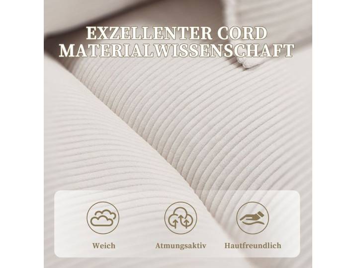 BEL Canapé 2 Places Matelas en Plumes Confortable et Spacieux Salon/Chambre/Bureau Beige