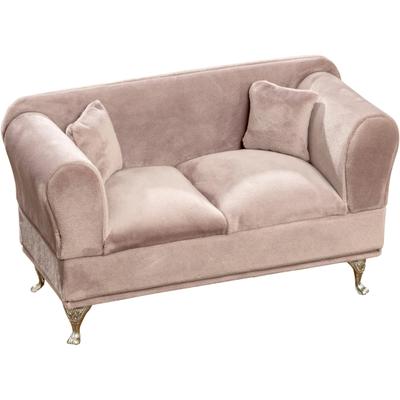Schmuckkasten OTTO HOME "Deko Sofa mit samtigen Bezug, 24x10x13,5cm", braun (altrosa), B:24cm H:13,5cm T:10cm, Holzwerkstoff, Polyestersamt, Aufbewahrungsboxen, Schmuckkasten, Aufbewahrung für Schmuck und Kleinigkeiten