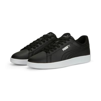 Sneaker PUMA "SMASH 3.0 L", Damen, Gr. 44, Textil, schwarz (puma schwarz, puma schwarz, puma weiß), Leder, unifarben, Schuhe Sneaker, mit sportlicher Optik, mit leicht profilierter Gummilaufsohle
