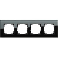 Abdeckrahmen vierfach Glas Esprit, Abdeckung schwarz, Retail