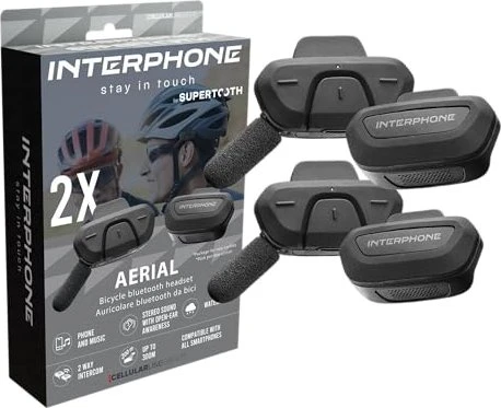 Cellularline Interphone AERIAL Gegensprechanlage für Radfahrer 2 Stück
