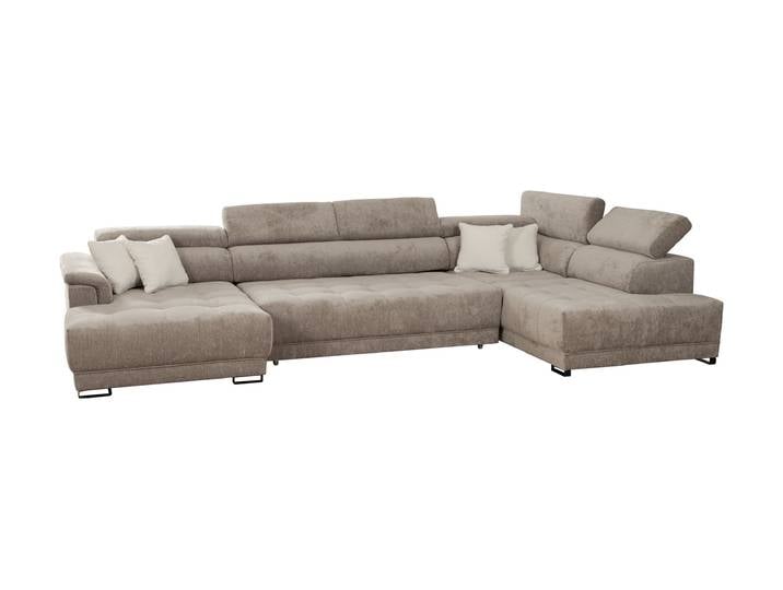 Wohnlandschaft taupe ausziehbar - Sitztiefenverstellung - BENEVENTO