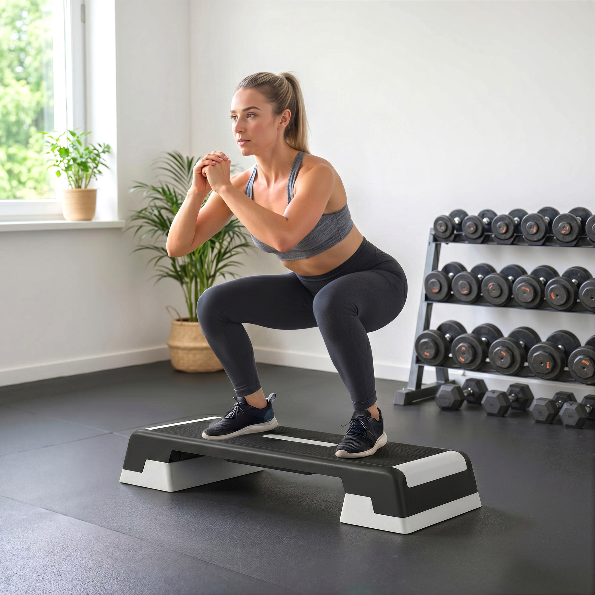 Sportnow Stepper Aerobico Regolabile, Altezza 15/20/25 cm con Supporti   Aosom Italy